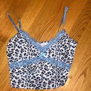 Lace cheetah print cami